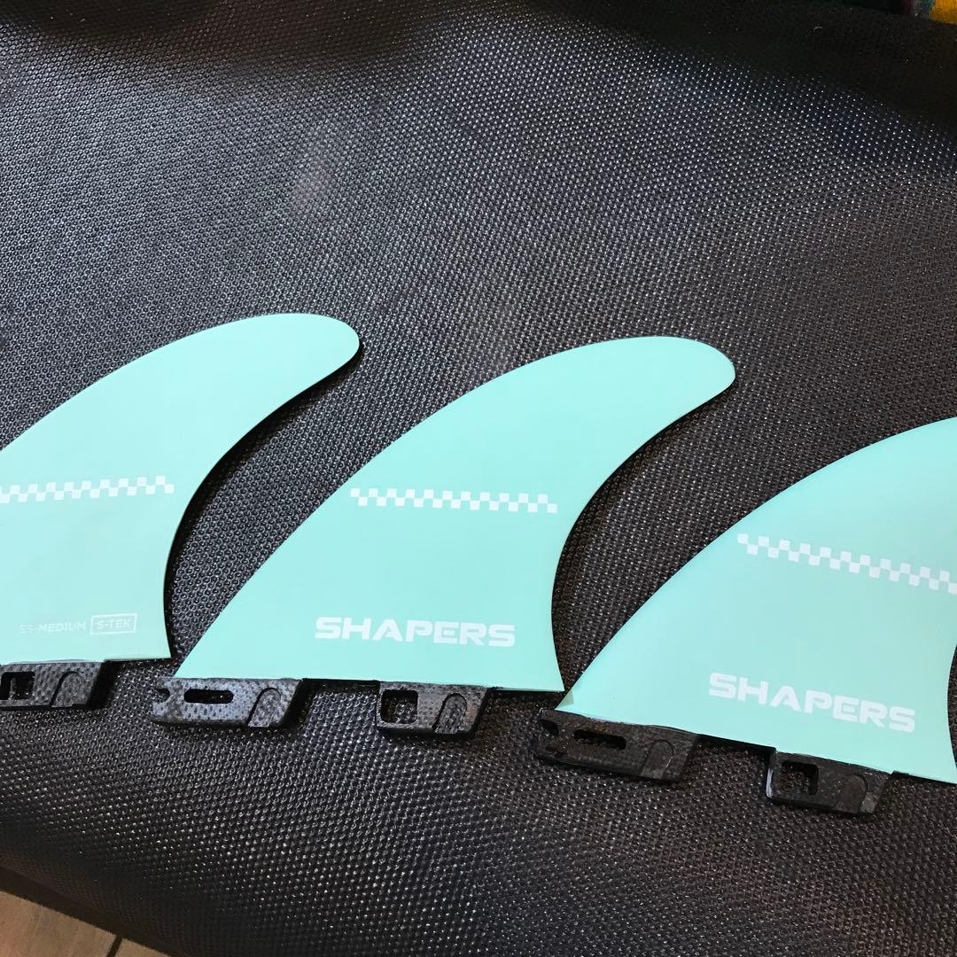 SHAPERS サーフボードフィン 3枚セット ミントグリーン