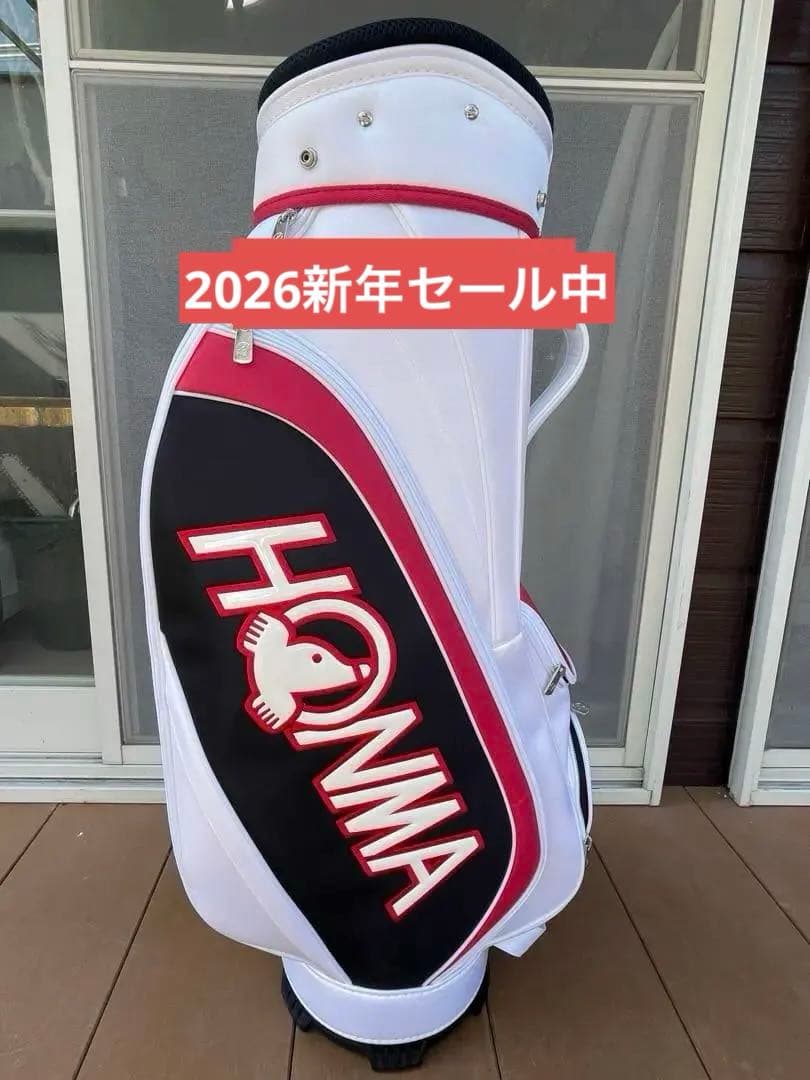 HONMA キャディバッグ ホワイト/レッド