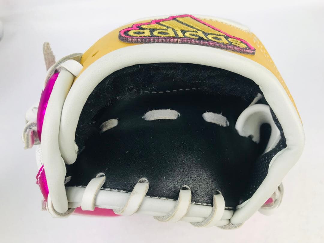 【激レア】アディダス 軟式グローブ　右投げ　メタリックピンク　ゴールド