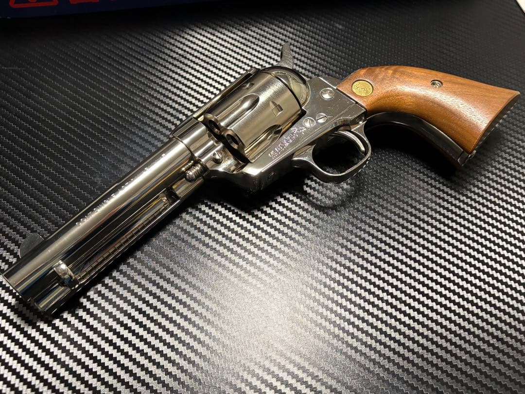 タナカワークス　コルトSAA シビリアン　ニッケルフィニッシュ　木製グリップ