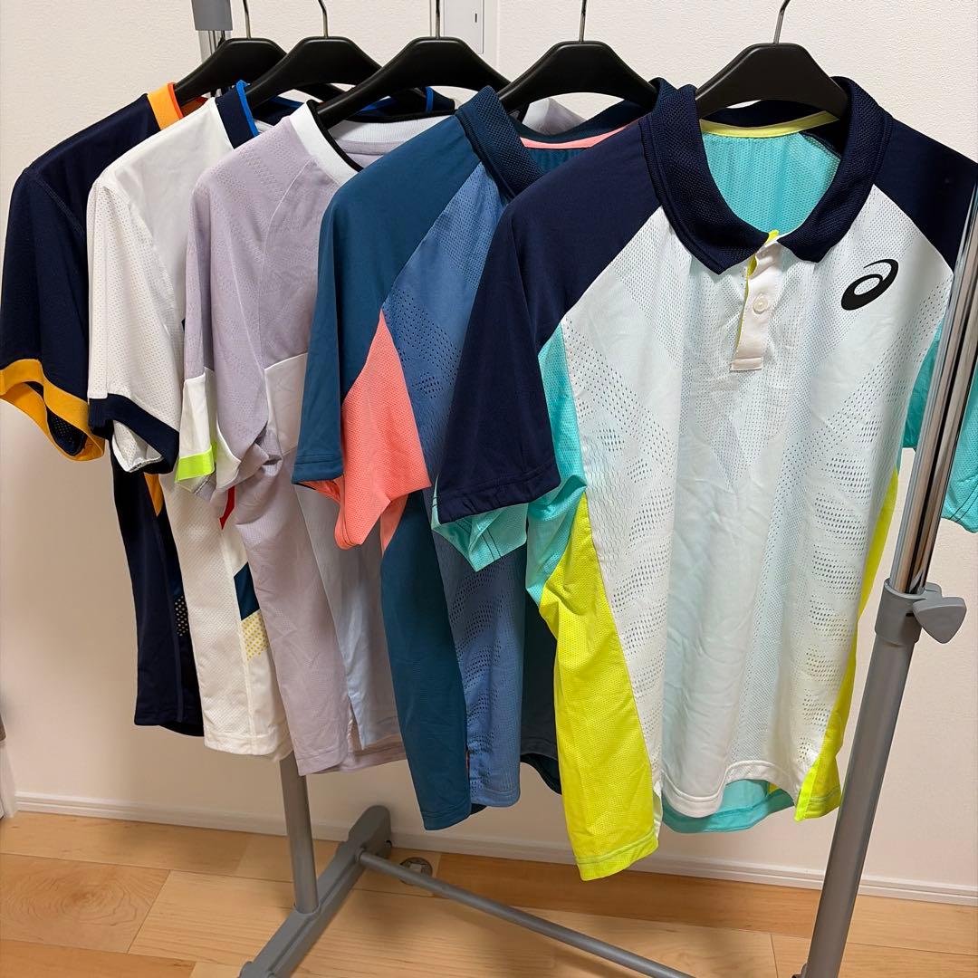 ※ピンクの猫！asicsウエアまとめ売りアシックス テニスウエア5枚セット