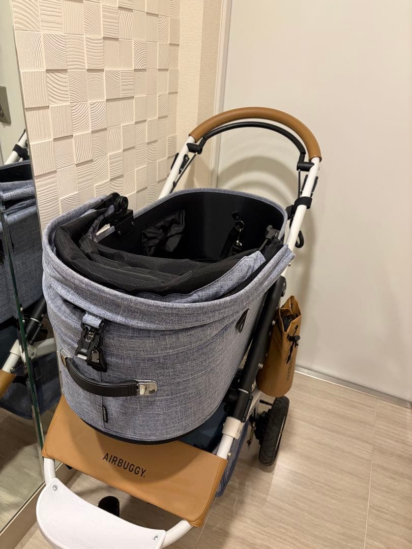 AIRBUGGY ペットカート メランジデニム　顎乗せクッション付き