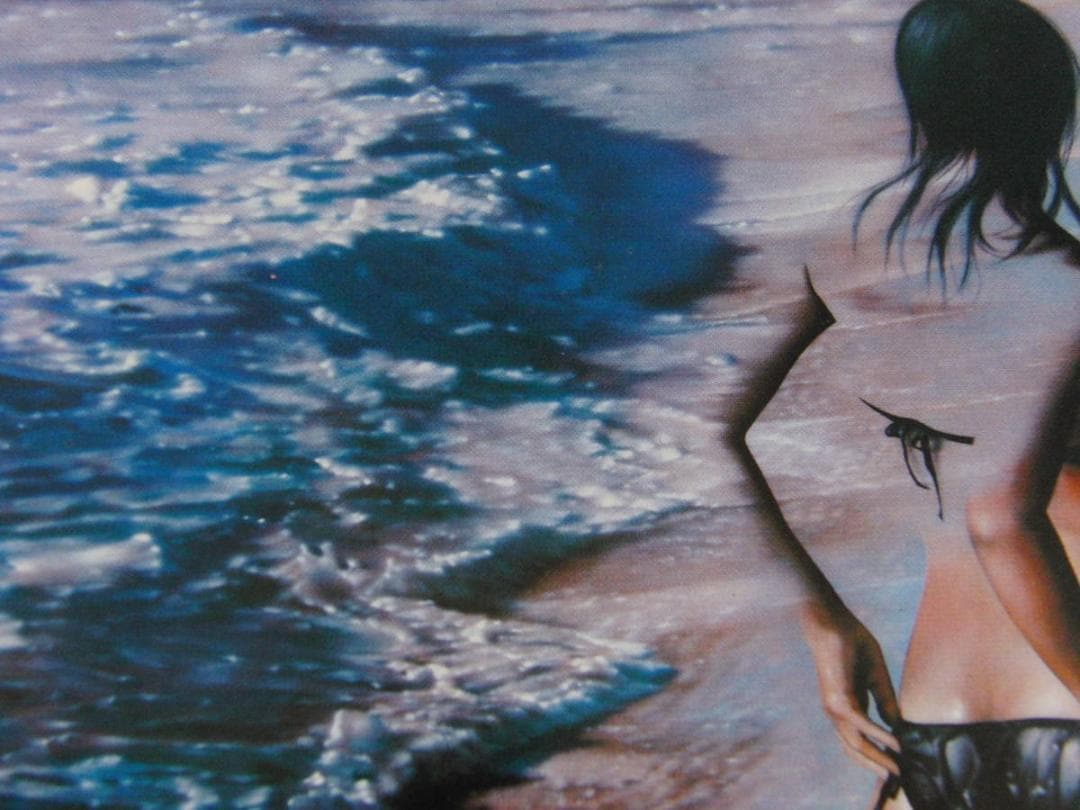 森秀雄、【偽りの青空】、希少な額装用画集より、新品額装、マット額装付、状態良好