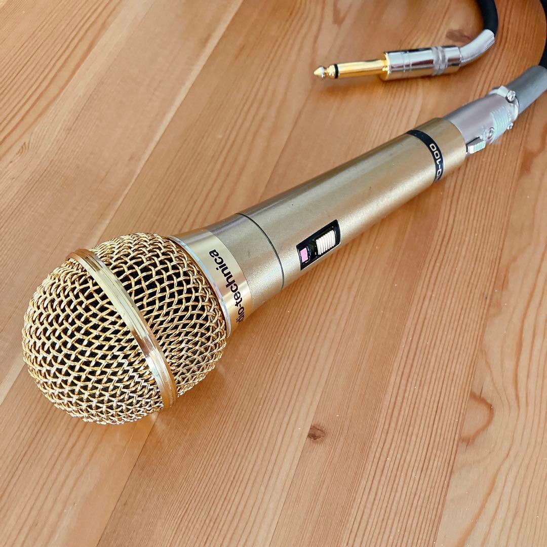 【昭和レトロ】オーディオテクニカ　マイク　PRO-100 日本製　ゴールド