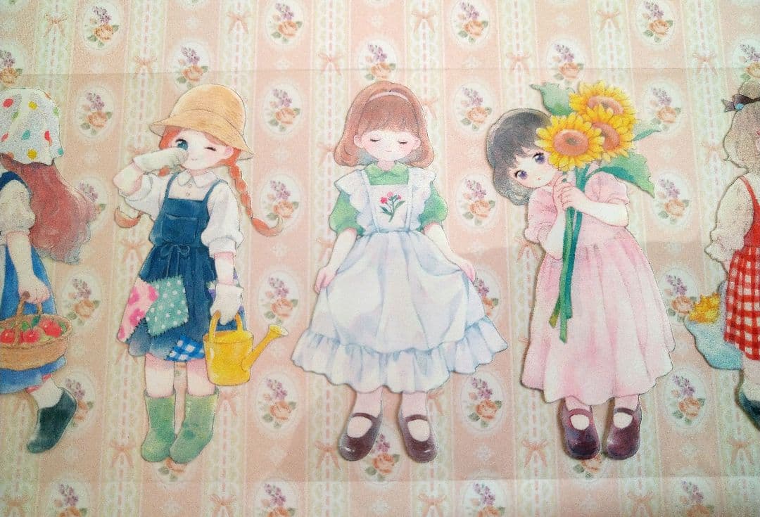 J782＃今日穿搭2(PET)能猫日记切り売り海外人物マステ女の子苜暖