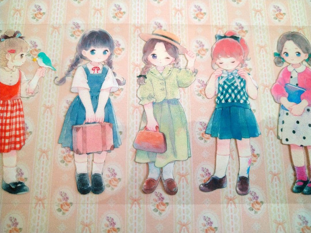 J782＃今日穿搭2(PET)能猫日记切り売り海外人物マステ女の子苜暖