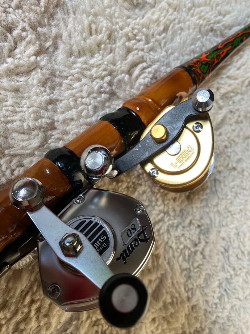 自作 穴釣り テトラ竿+リール DEMI-1, D emi80 セット 玄人好み