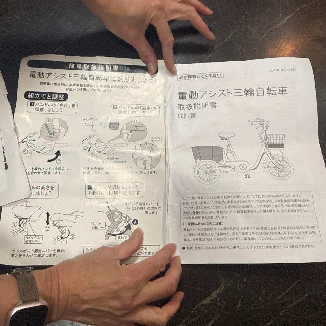 ミントグリーン 三輪電動アシスト自転車