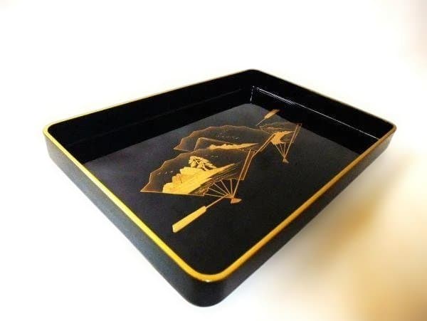 広蓋 金蒔絵 扇面 末広 本漆器 天然木