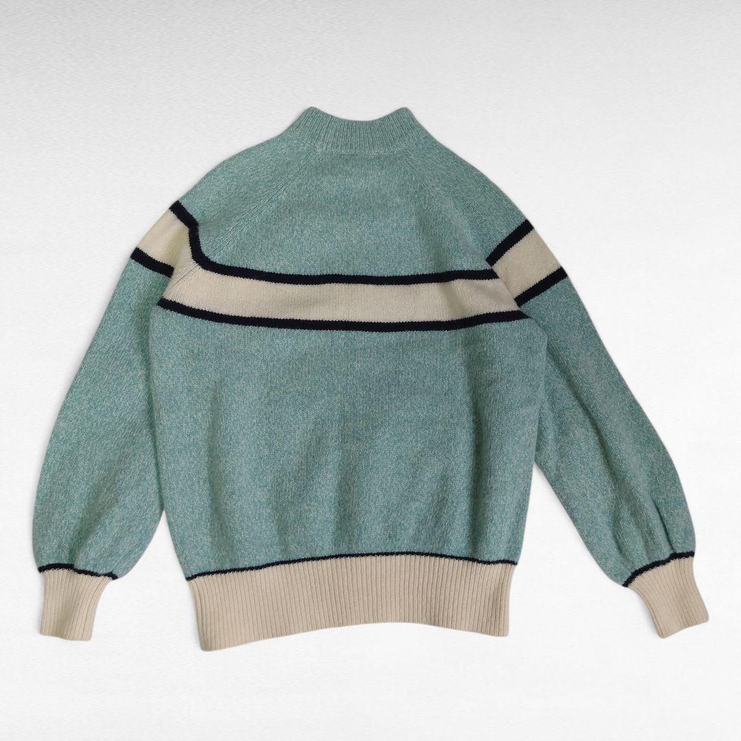 良品 JUN&ROPE フロントロゴパフスリーブ長袖プルオーバー ニット　M