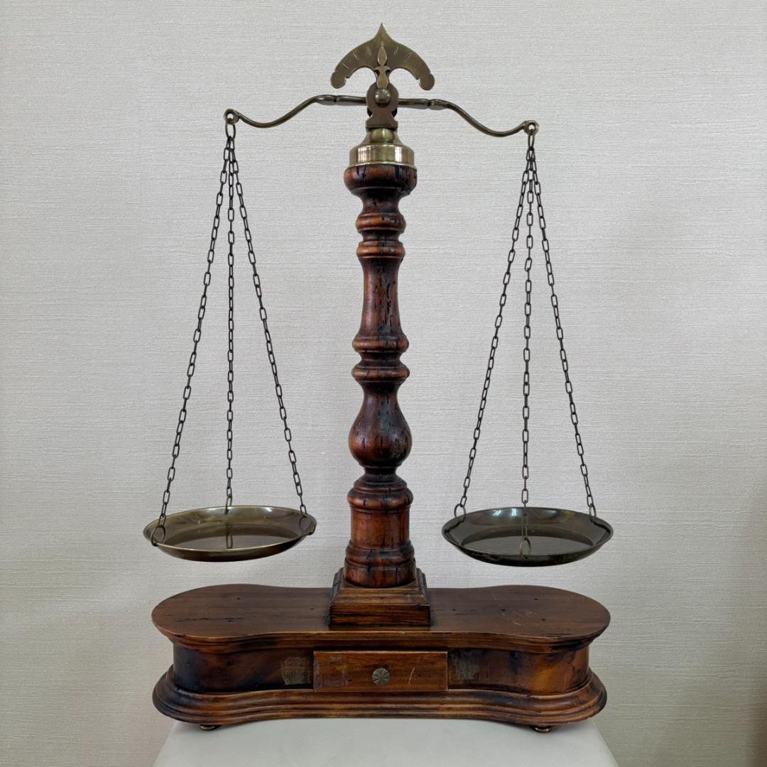 天秤 木製 ウッド アンティーク クラシック ヴィンテージ 大型 インテリア