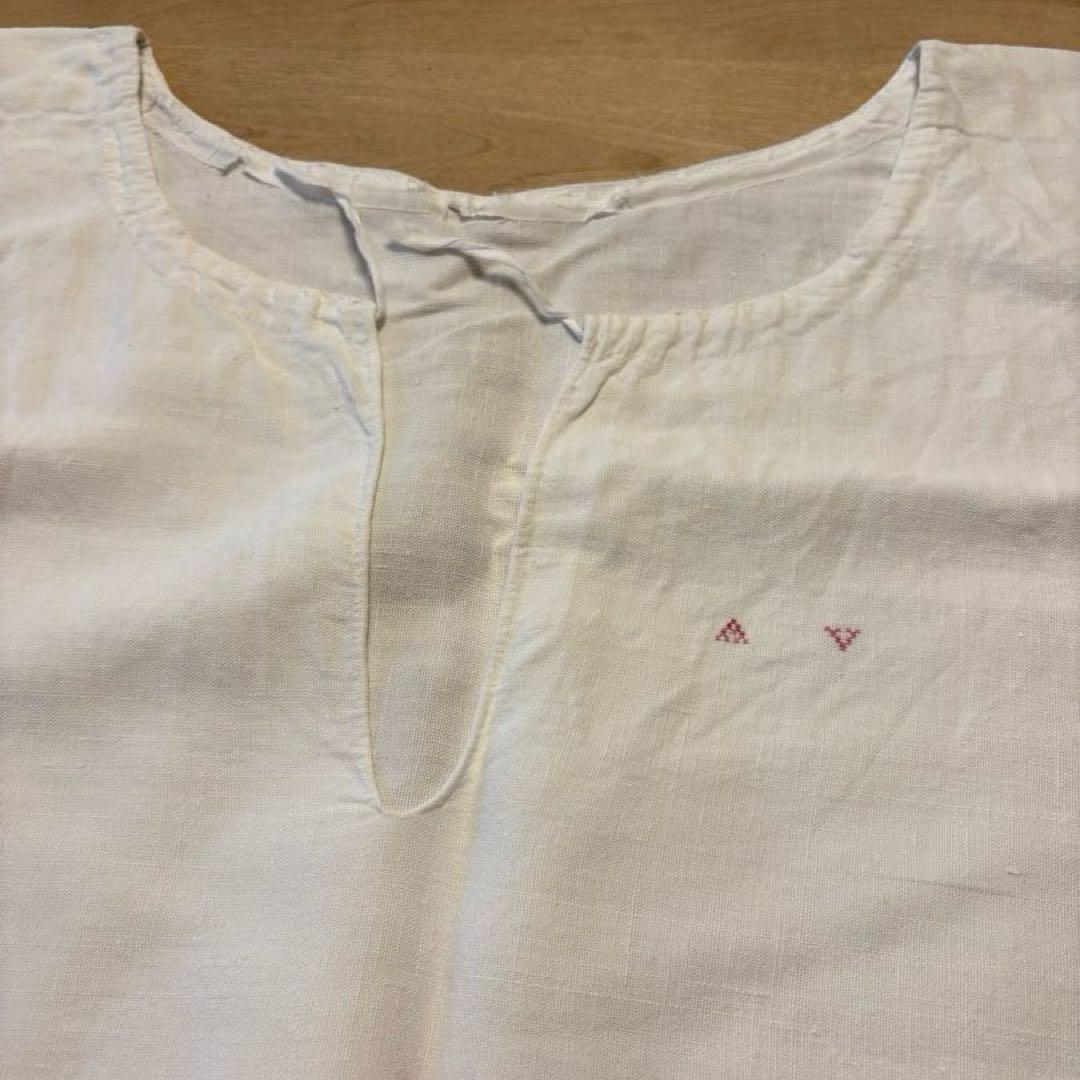 フランス　アンティーク　ヴィンテージ　ワンピース　リネン