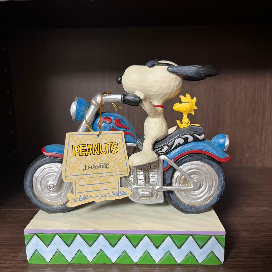 ジムショア Jim Shore スヌーピー&ウッドストック バイク フィギュア