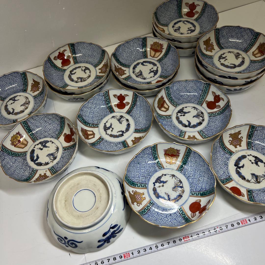 古伊万里　膾皿　17枚　直径15.2㎝　東な7-1201②