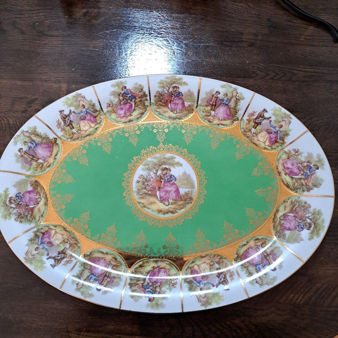 オーバル型 陶磁器プレート ヴィンテージ