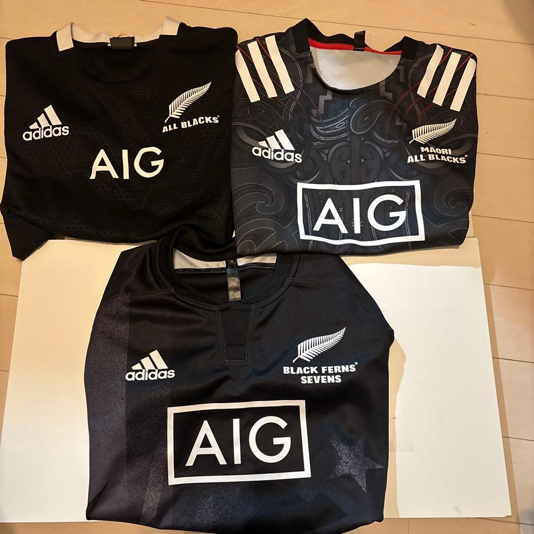 adidas オールブラックス ジャージとショートパンツセット【中古】