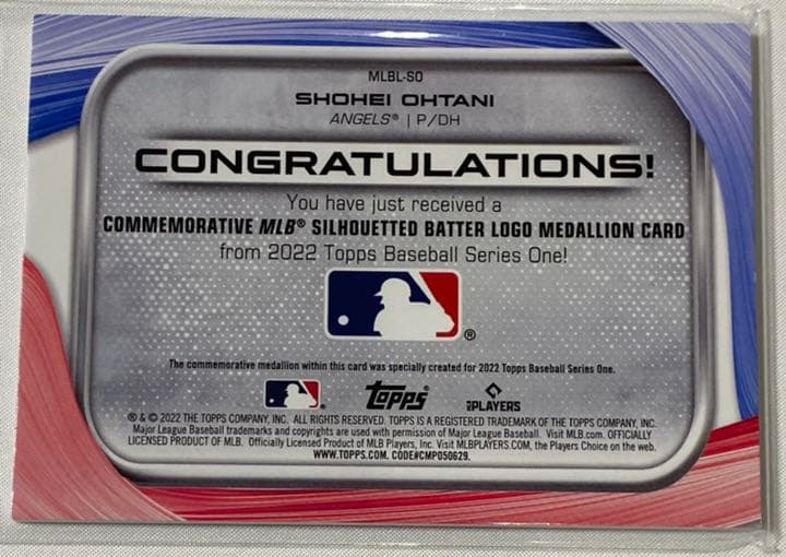 大谷翔平2022Topps Series 1MLBロゴメダリオン記念