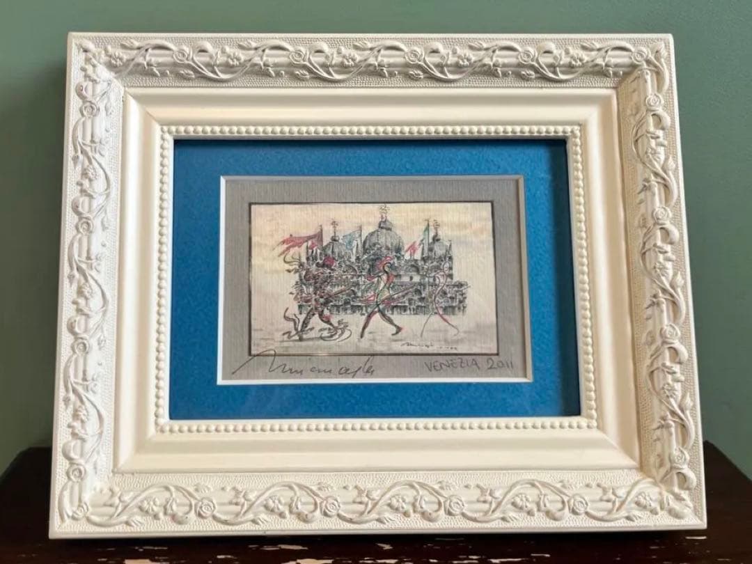 Gianfranco Missiaja 額装付きリトグラフ　ベネチア仮面舞踏会