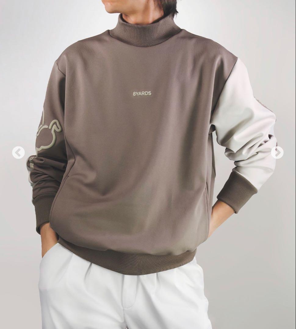 【美品】8YARDS ハチヤーズ メンズ モックネックトレーナー モカ
