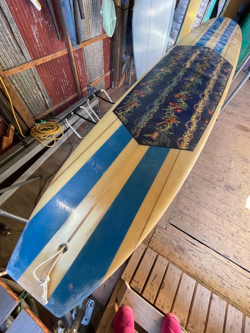 クラシックモダン・ロングボード フィート 青とクリーム