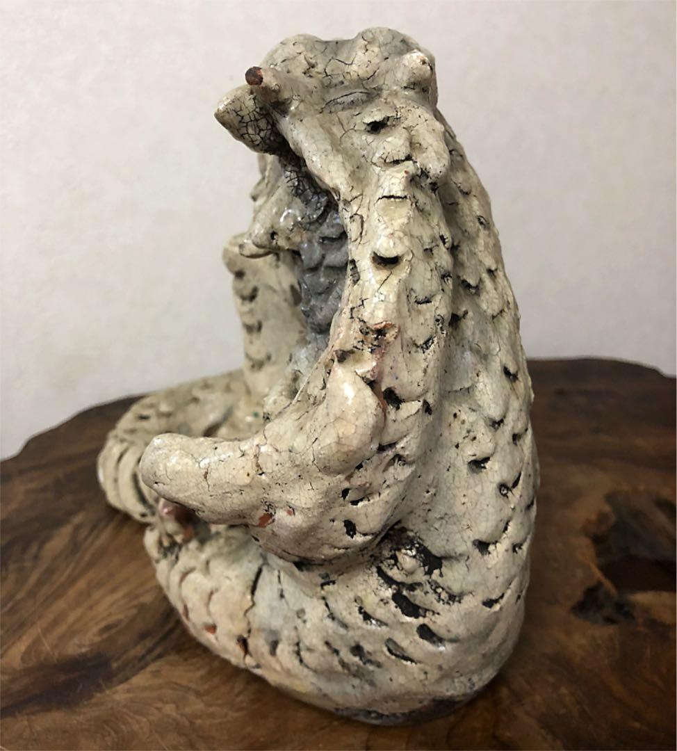 時代 白龍神 陶器 在銘 合わせ箱付き