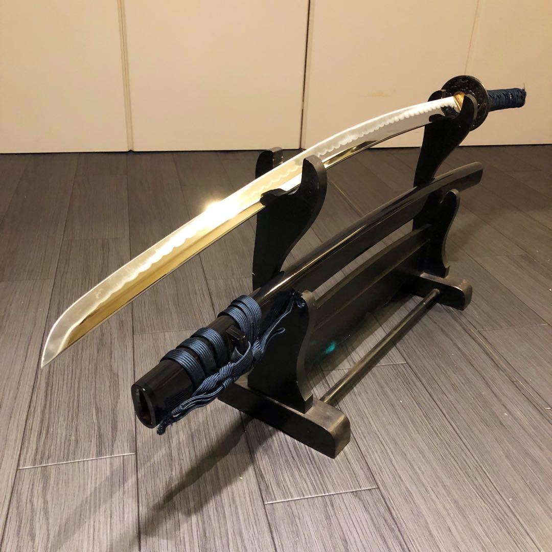 高級模造刀　高級居合刀　優波紋　亜合金刀身　名刀　居合刀　緑藍拵え