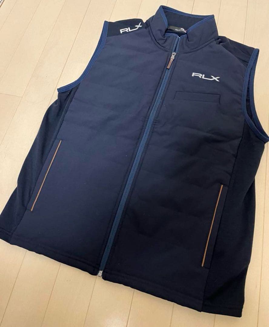 【カツオ】RLX ネイビー ジップアップベスト Mサイズ　ゴルフ