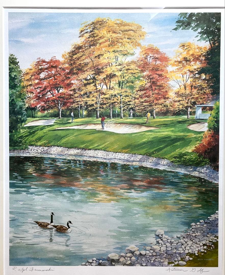 真作保証 ラルフ・ファーマンスキ 「autumn Golf」 リトグラフ 良品