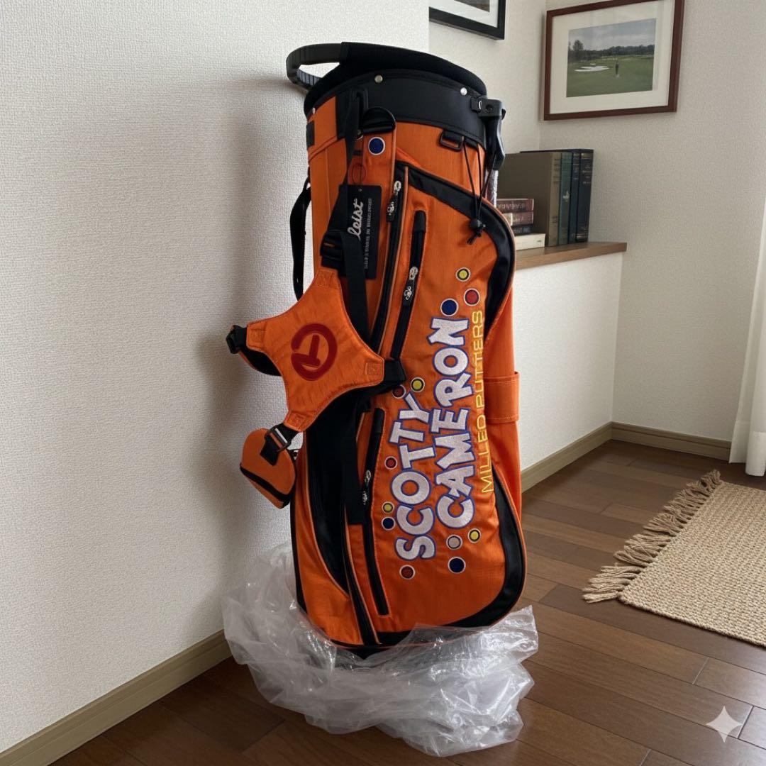 新品未使用　スコッティキャメロン　キャディバッグ　スタンド式　オレンジ