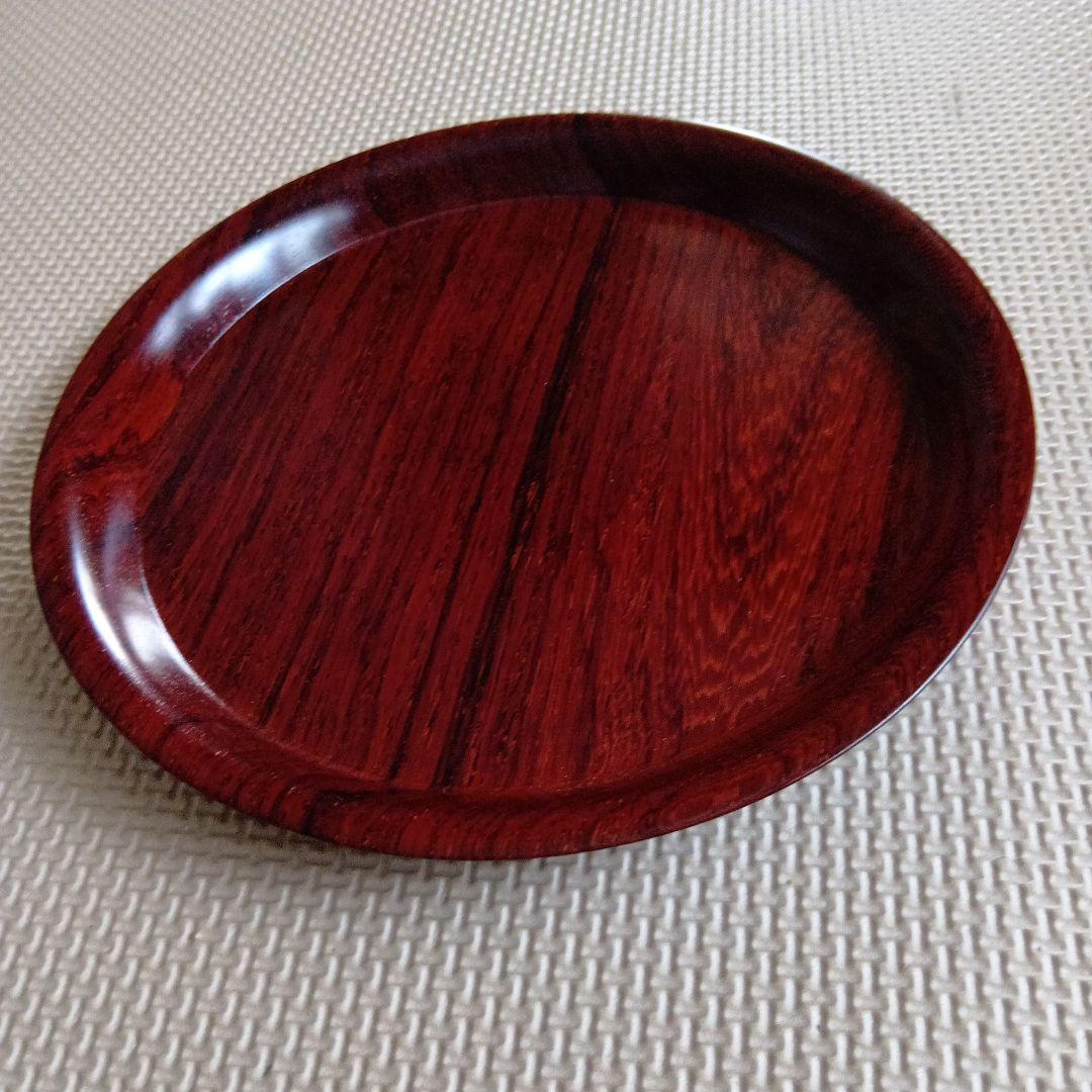 新品未使用品　漆　本うるし　紫壇　おぼん　GENUINE LACQUER