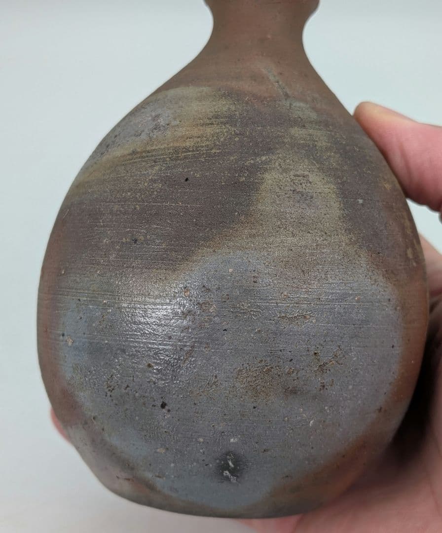 岡山県重要無形文化財 四代松田華山 備前焼 徳利 共箱共布栞 とっくり 酒器