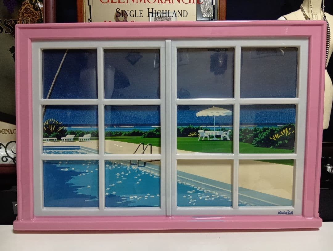 非売品　1980's　凡美社　アートポップ　ウィンドウ　パネル　永井博　ポスター