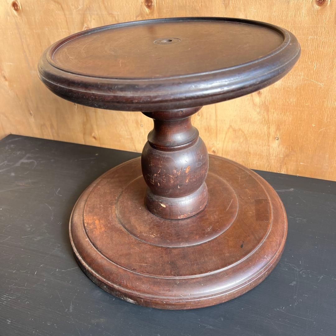 回転台 アンティーク コンポート 木製 扇風機台 オブジェ ケーキスタンド