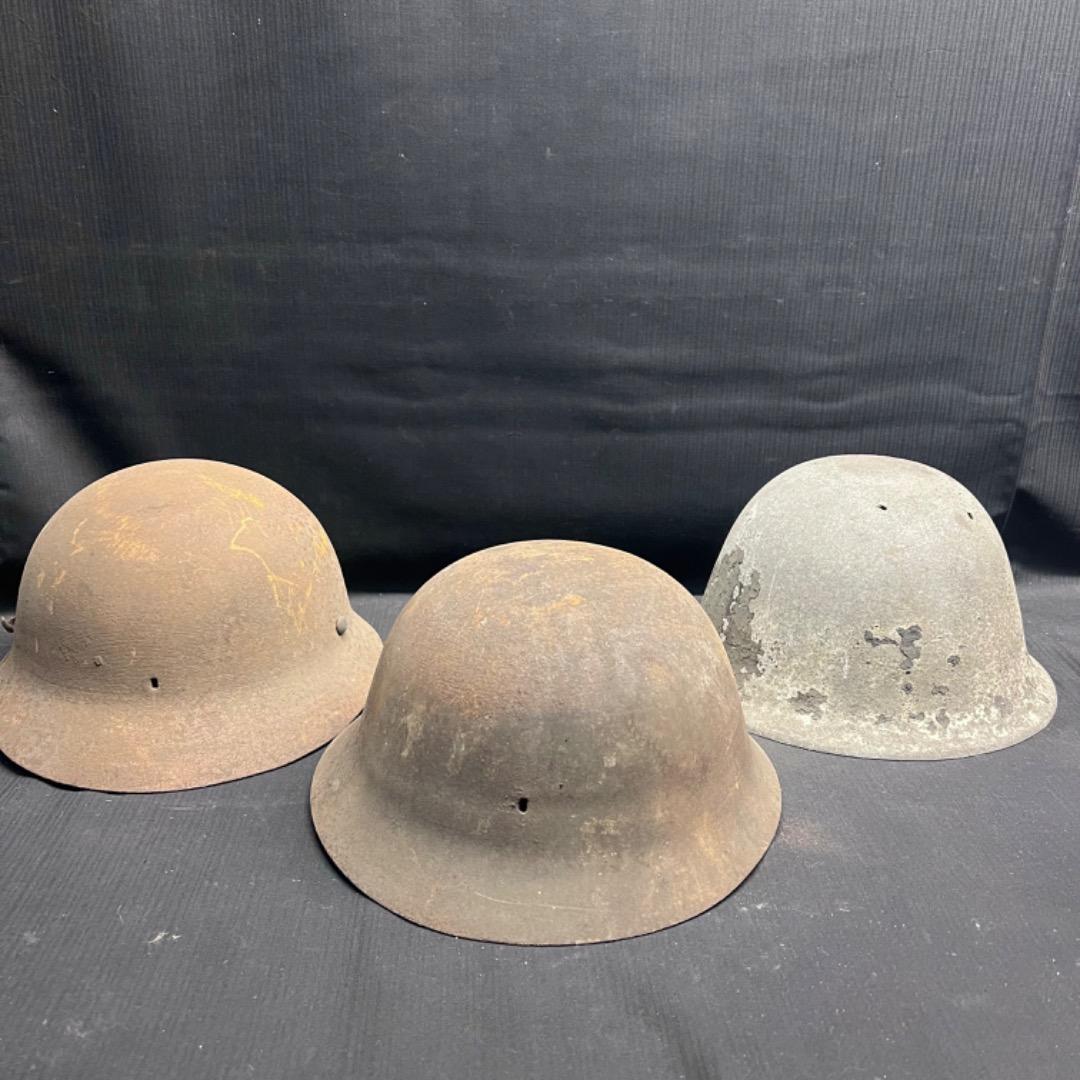 〇Bi1085 鉄帽 日本陸軍 ヘルメット 3点まとめ アンティーク