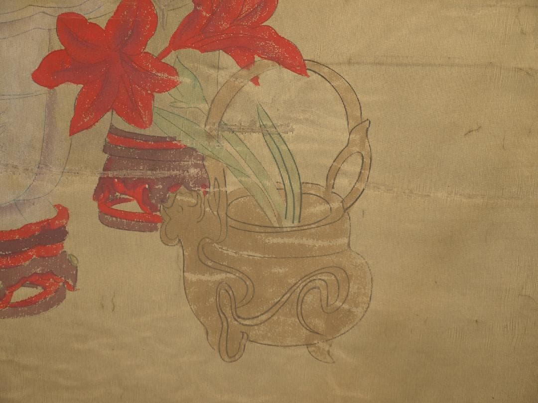 美术品 民間仕入れ品　中国明時代の人物図　肉筆絵　骨董品 BD282A13-2