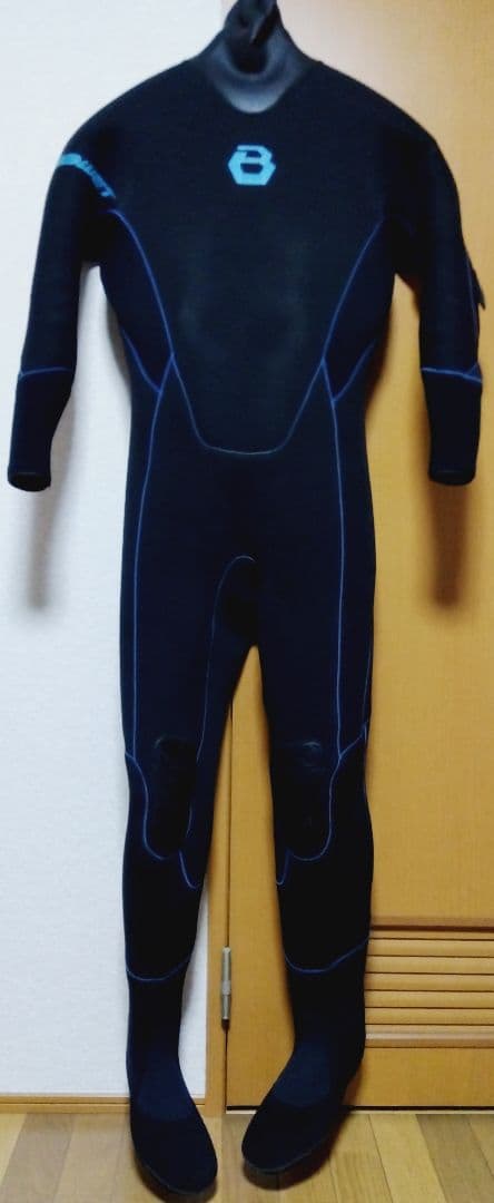 Bewetドライスーツ背面ジッパー メンズ ML相当（中古） 黒/青