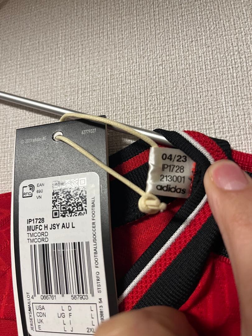 正規品　長袖　オーセンティック　マンチェスターユナイテッド　ホーム　ホイルンド