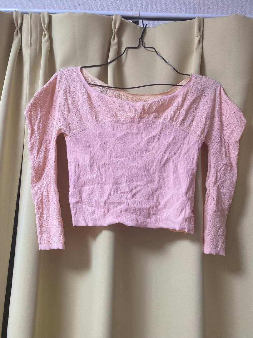 【ノーソーイングニット】リバーシブルショート丈トップ(ヨーロピアンピンク-M)