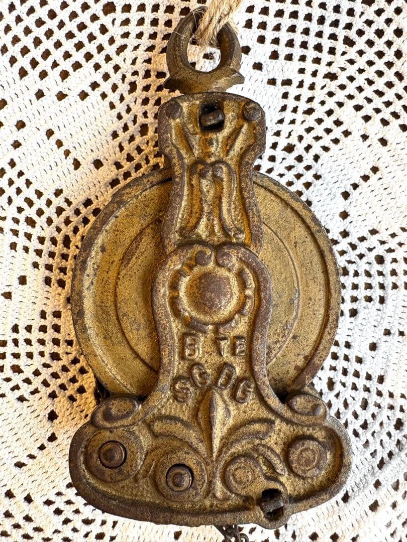 フランスアンティーク　ランププーリー　照明金具　滑車　古道具　ブロカント　蚤の市