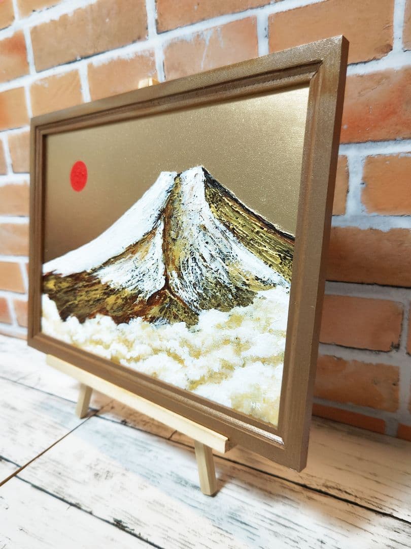 油絵 絵画【黄金富士山】