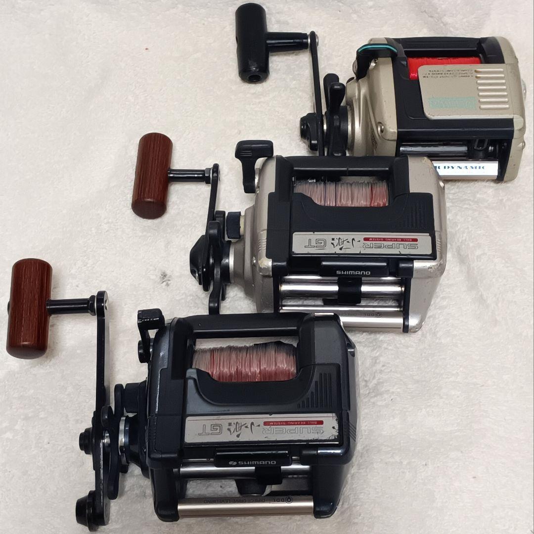 シマノ小船GT3000×2台ダイワダイナミックGS-35船両軸リールまとめて3台