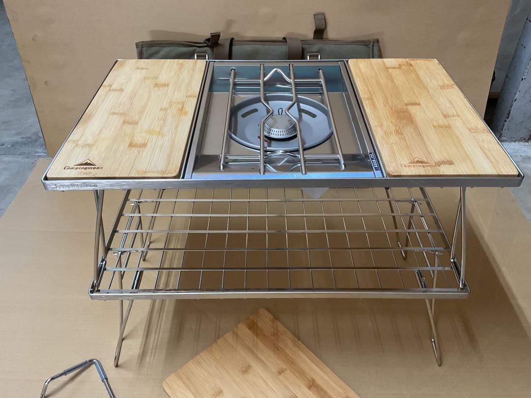  peakフラットバーナー&フィールドラック2段天板３枚付き新品セット