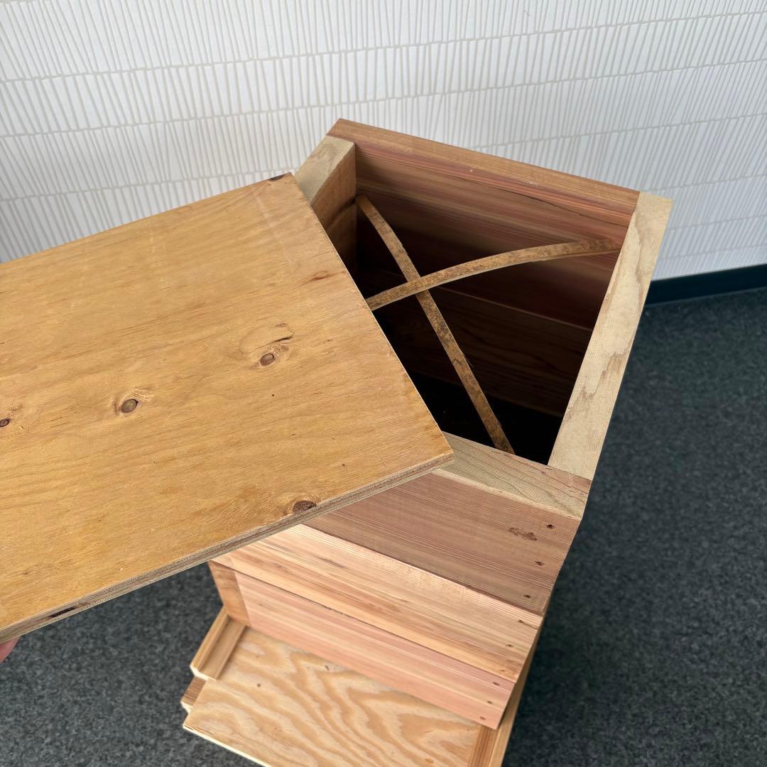 木製昆虫捕獲箱 日本蜜蜂巣箱 重箱 自然乾燥吉野杉 誘引剤付