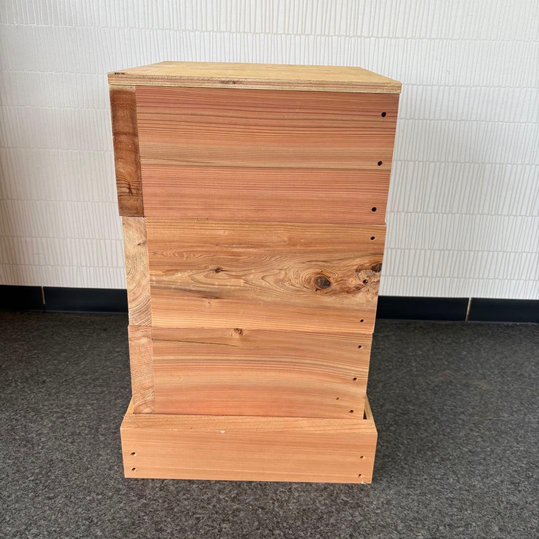 木製昆虫捕獲箱 日本蜜蜂巣箱 重箱 自然乾燥吉野杉 誘引剤付