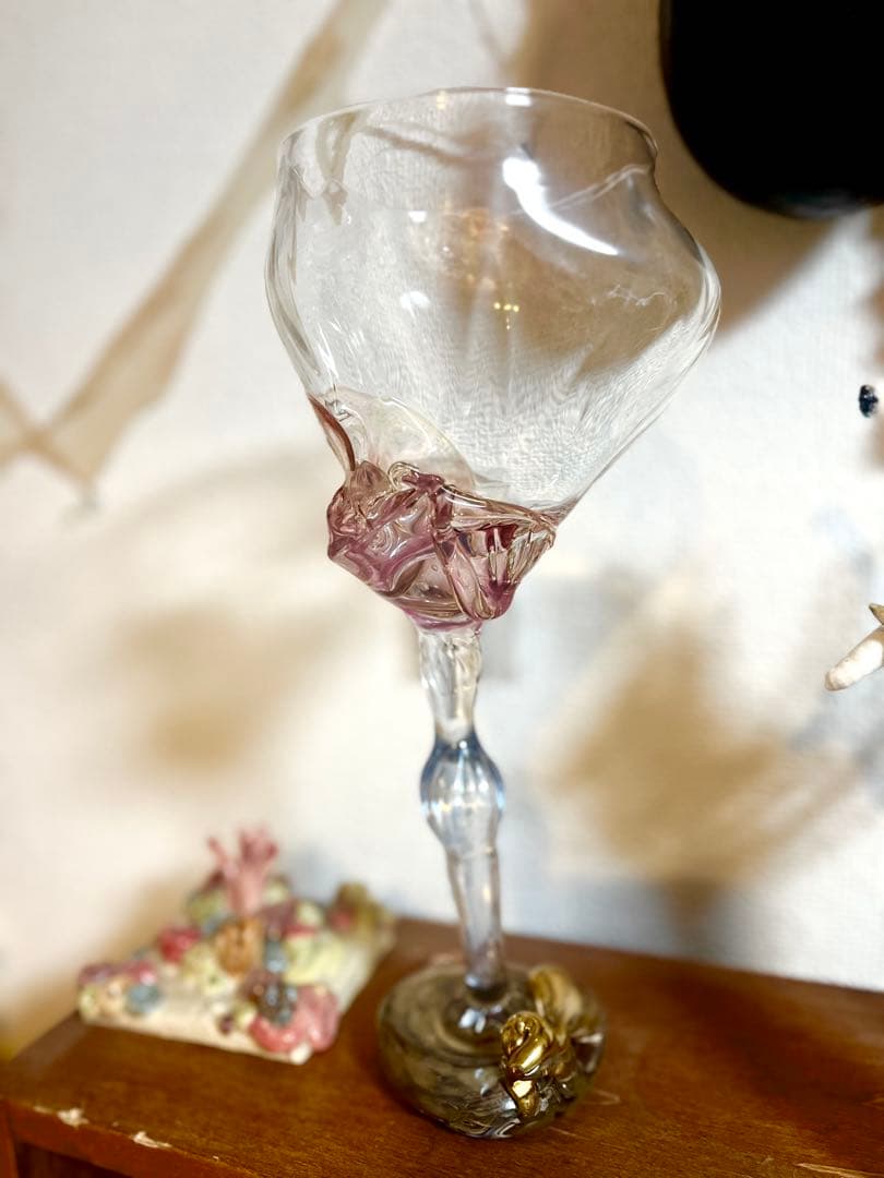 河内麻子　asako kawachi ワイングラス　ガラス　ガラスアート