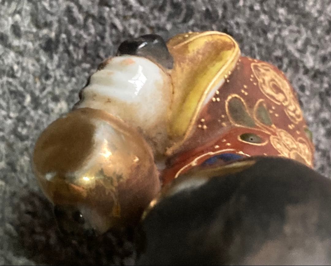 完全ジャンク品 九谷 えびす大黒 遊戯像