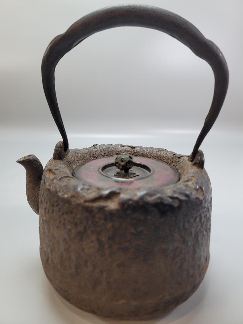 龍文堂 岩肌 鉄瓶 銅「龍文堂」在銘 共箱 DT505
