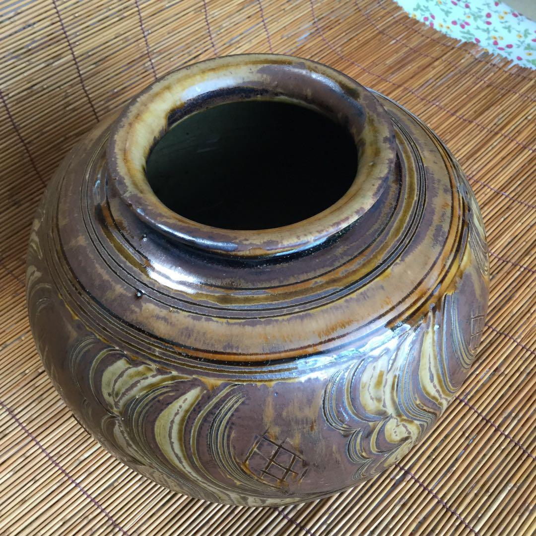 石川県　大樋焼　花瓶　(骨董、古物)