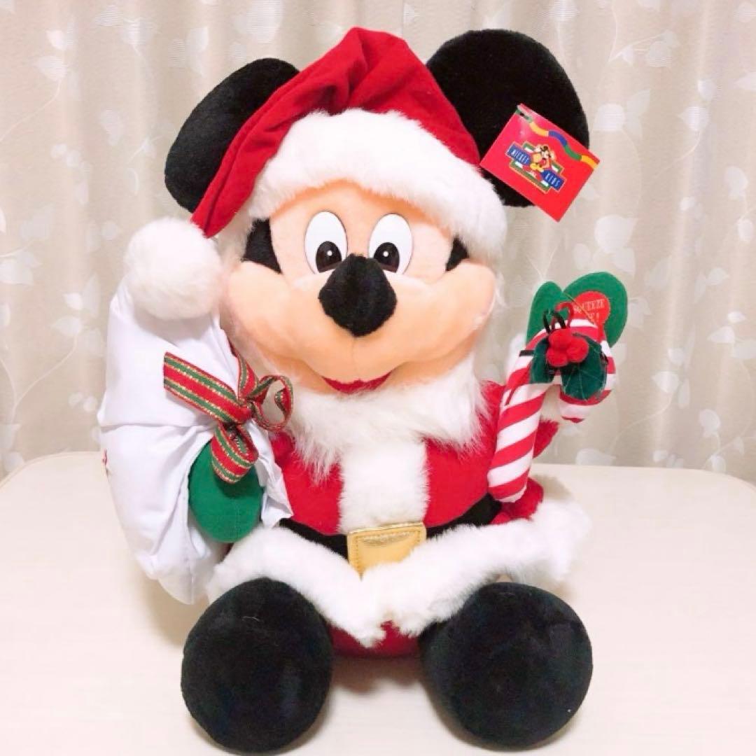 ミッキーマウスのサンタクロース　ぬいぐるみ　当時品