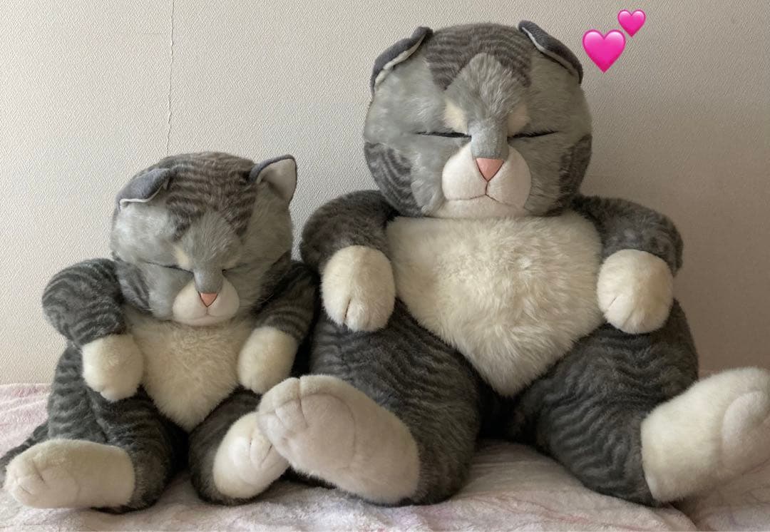 ぬいぐるみ ジョリーマンマ特大 オリエンタルトーイ 眠り猫 グレー